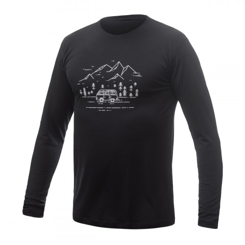Мъжка мерино тениска MERINO ACTIVE PT tee ls BLK Мъжка мерино тениска MERINO ACTIVE PT tee ls BLK